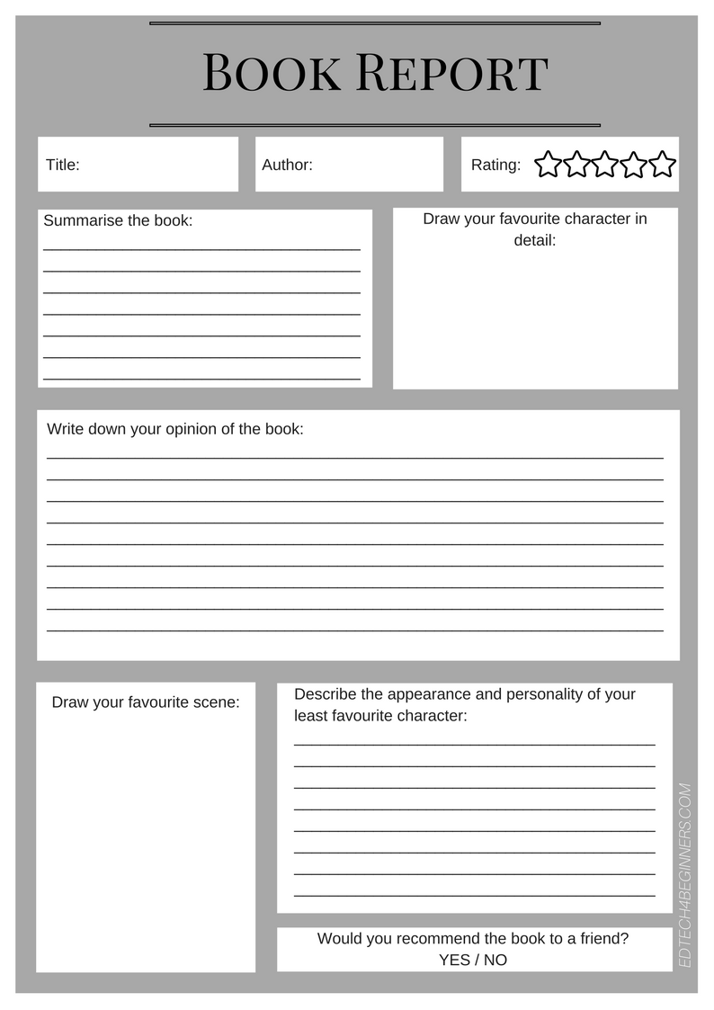 Book report template