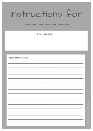 Instructions Writing Template