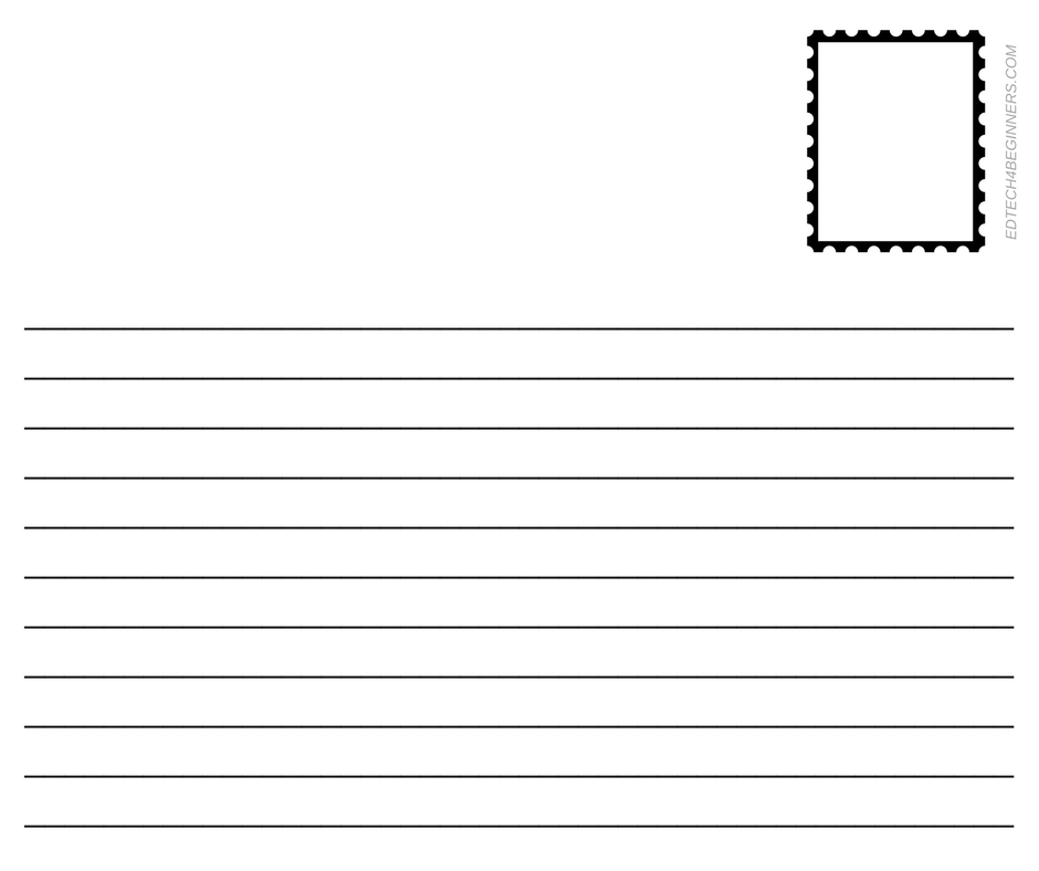 Postcard writing template