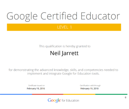 Neil Jarrett Google Educator