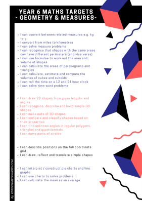 Year 6 Maths Targets - Geometry and Measures